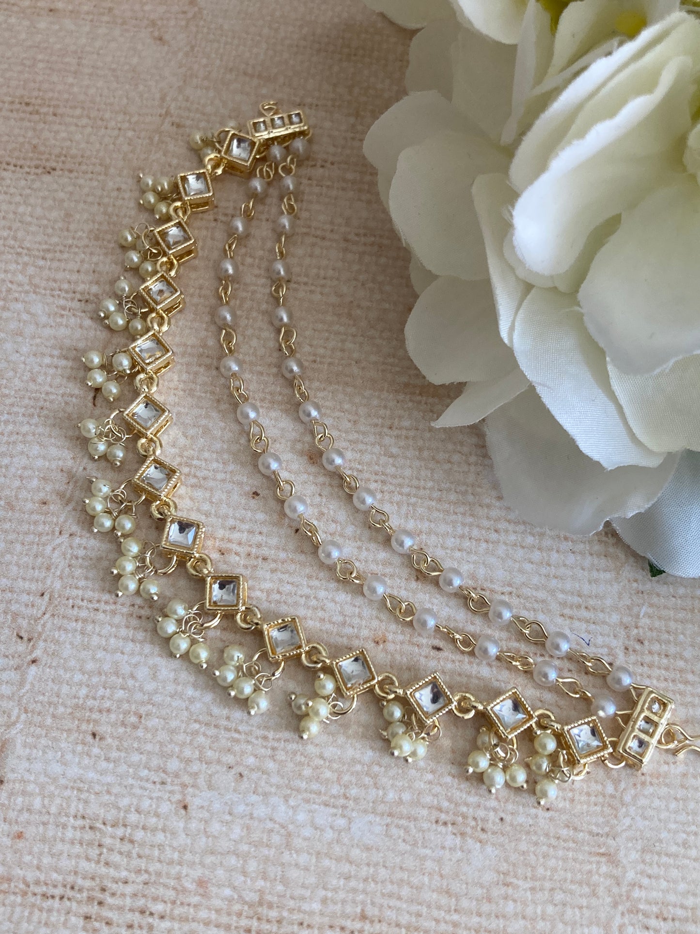 Gold Plated Pearl Ear Chains/Kaan Chain (ST1085)