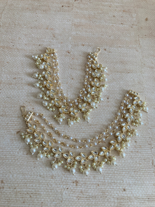 Gold Plated Pearl Ear Chains/Kaan Chain (ST1086)