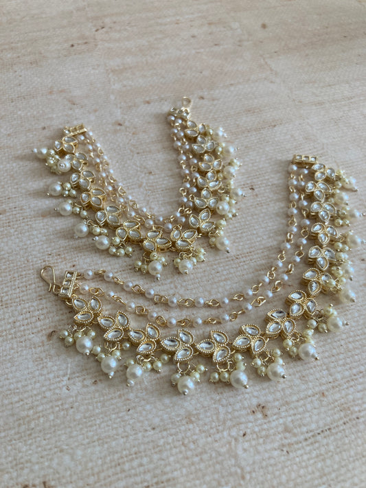 Gold Plated Pearl Ear Chains/Kaan Chain (ST1086)