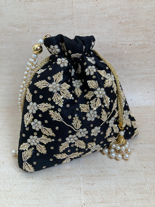 Simran (Potli Bag) (Black) (ST810)