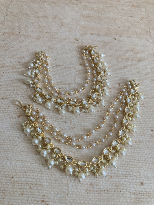 Antique Gold Pearl Ear Chains/Kaan Chain (ST1090)