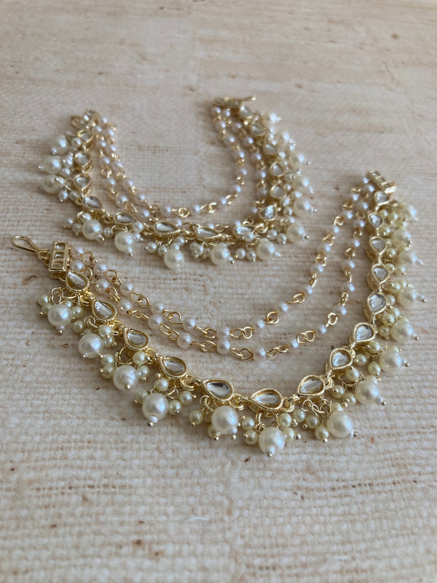 Antique Gold Pearl Ear Chains/Kaan Chain (ST1090)