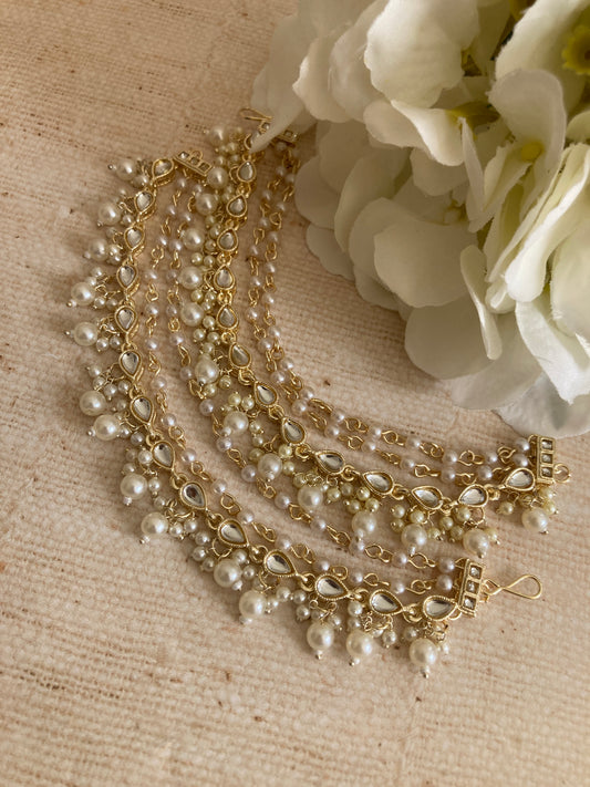 Antique Gold Pearl Ear Chains/Kaan Chain (ST1090)