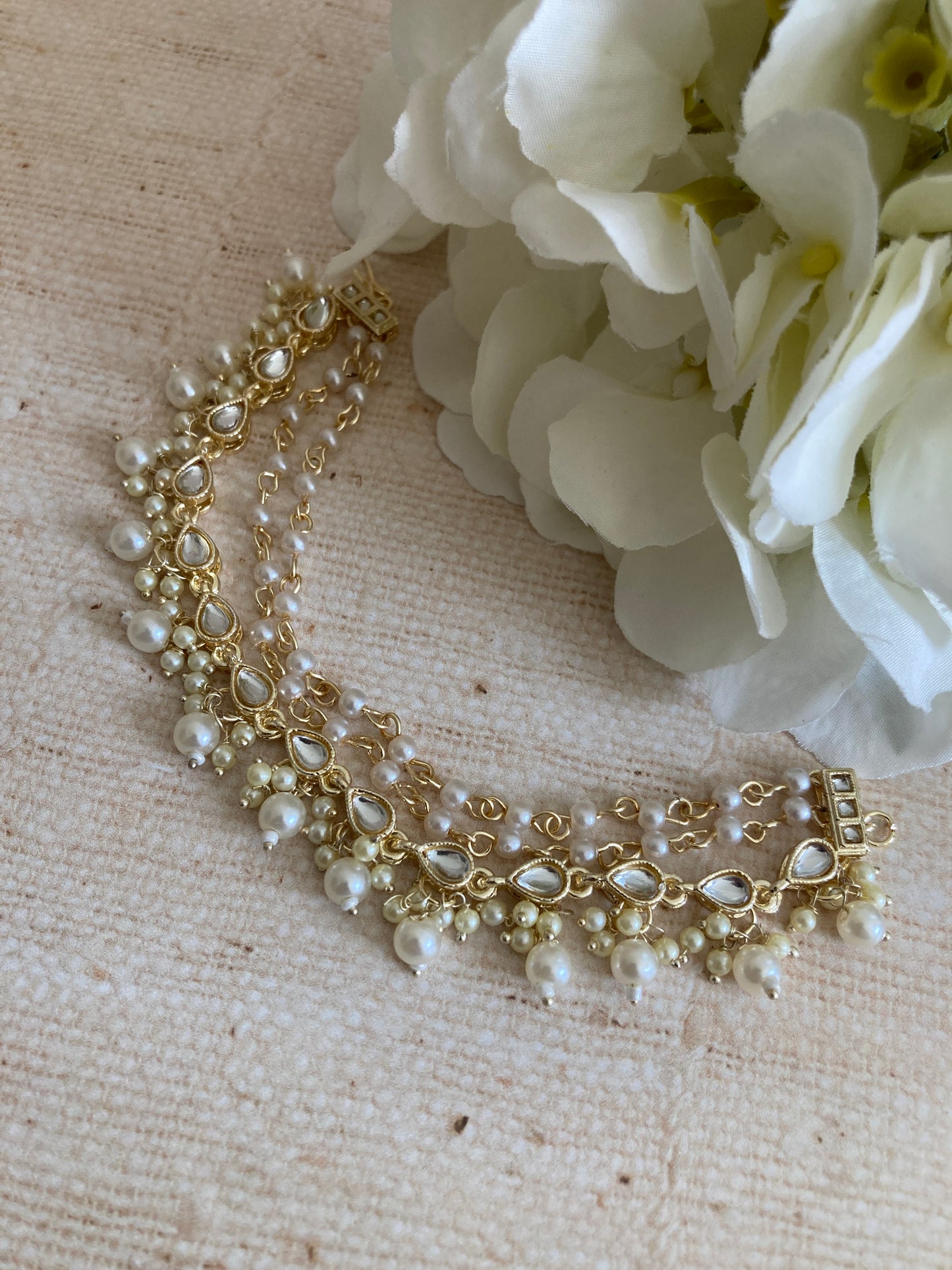 Antique Gold Pearl Ear Chains/Kaan Chain (ST1090)
