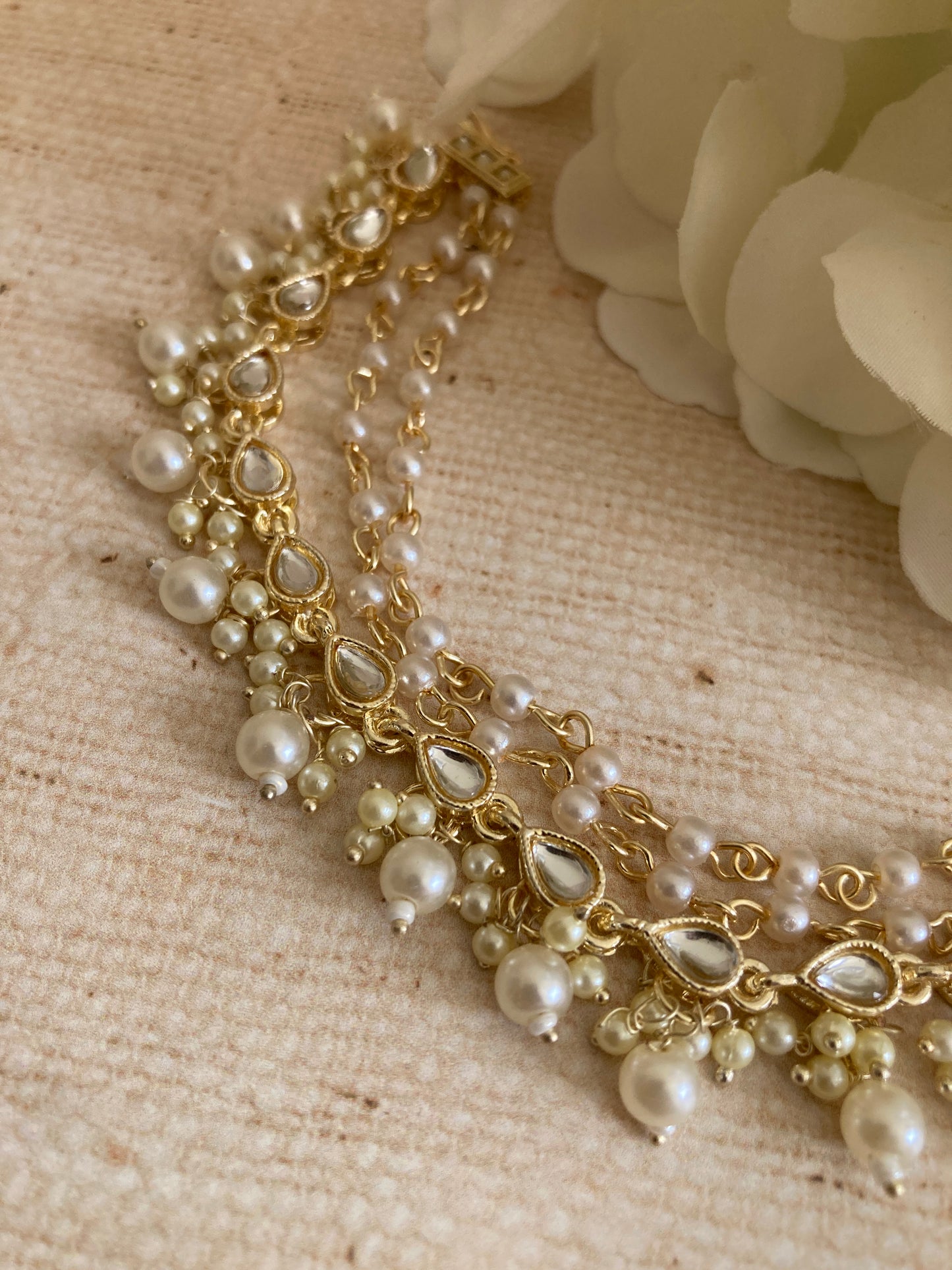 Antique Gold Pearl Ear Chains/Kaan Chain (ST1090)