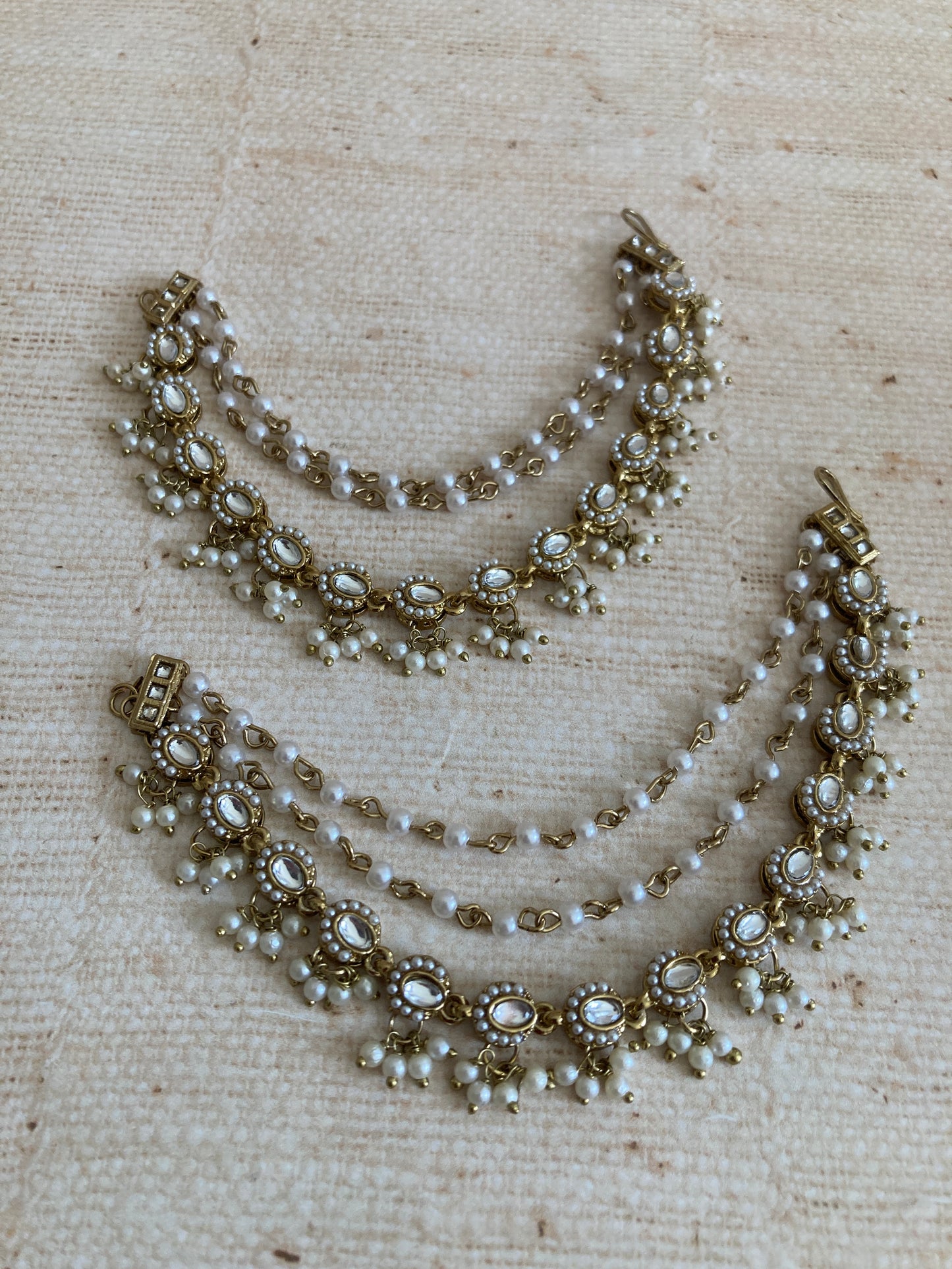 Gold Plated Pearl Ear Chains/Kaan Chain (ST1089)