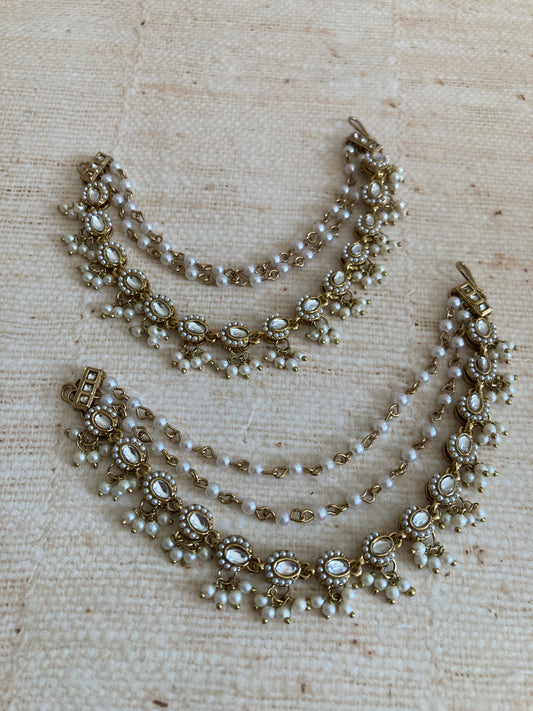 Gold Plated Pearl Ear Chains/Kaan Chain (ST1089)