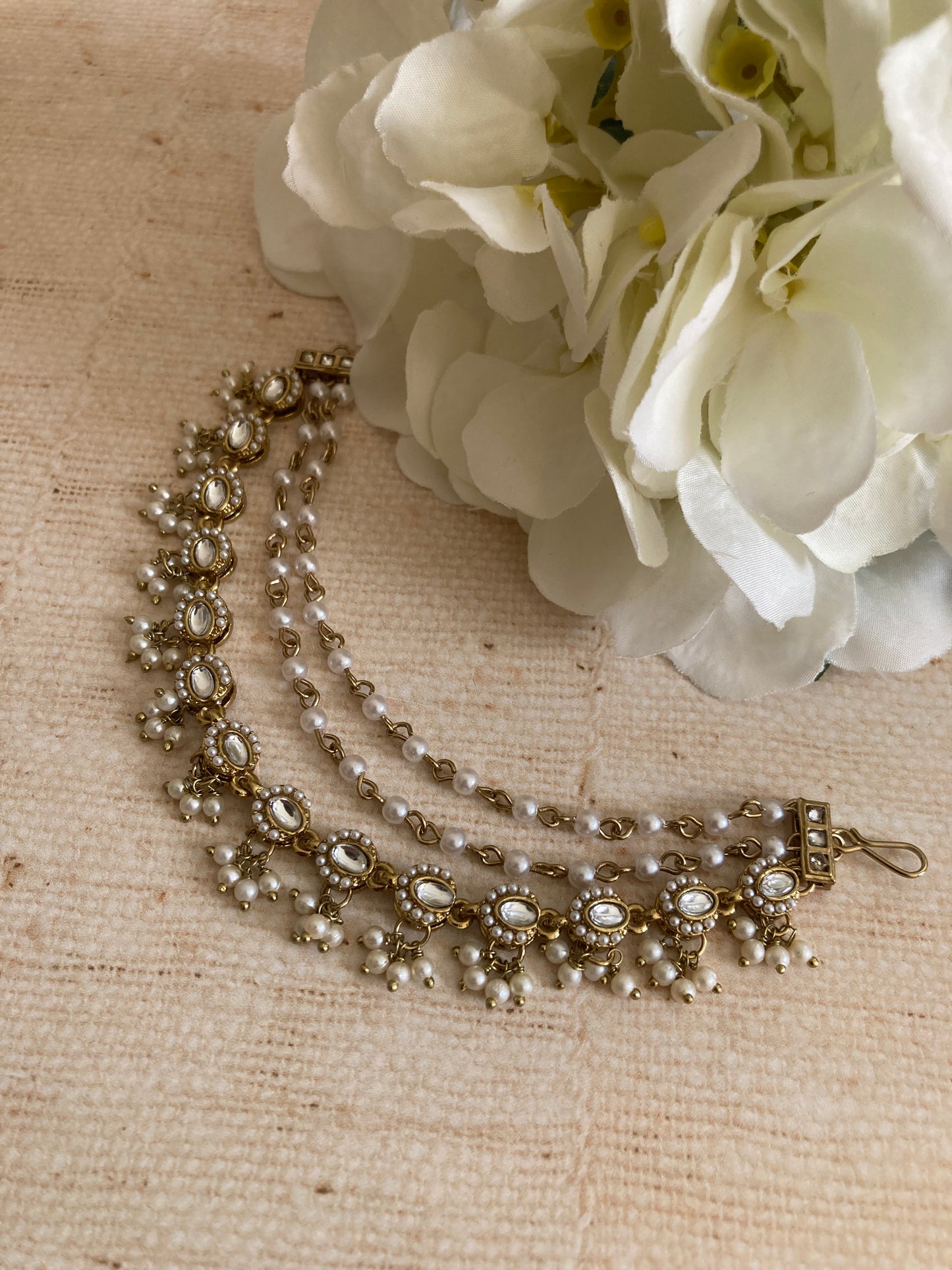 Gold Plated Pearl Ear Chains/Kaan Chain (ST1089)