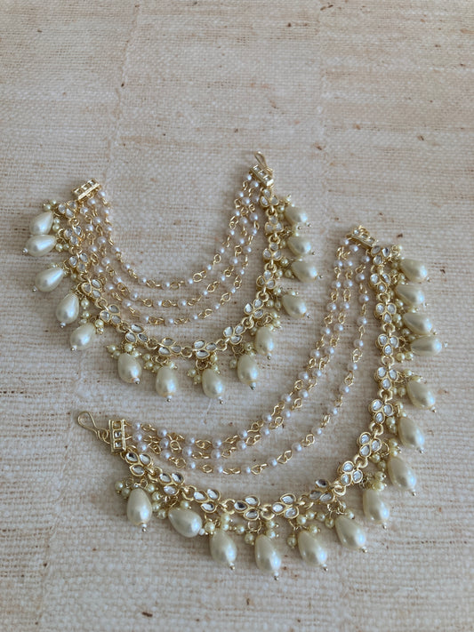 Gold Plated Pearl Ear Chains/Kaan Chain (ST1091)