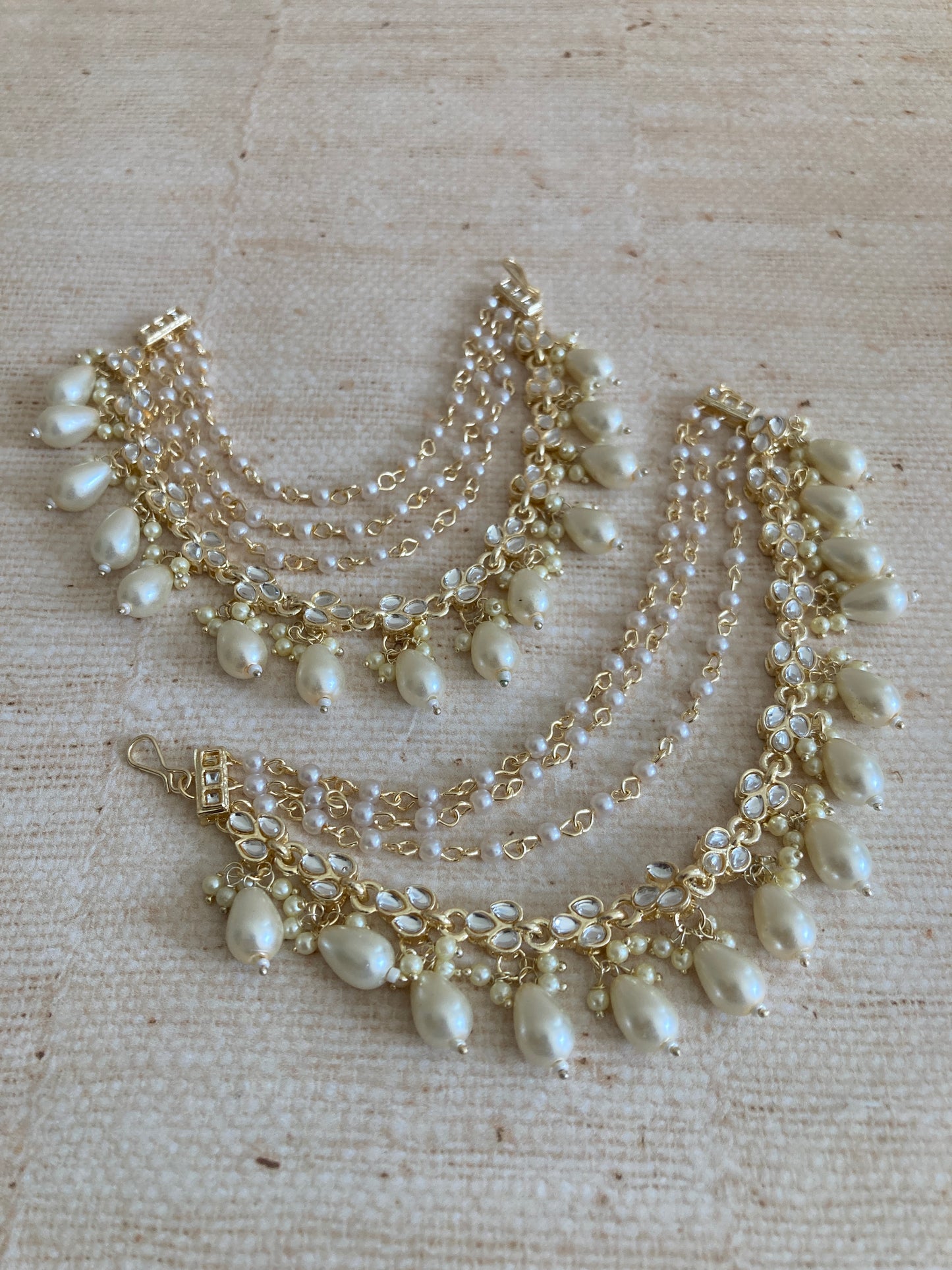 Gold Plated Pearl Ear Chains/Kaan Chain (ST1091)