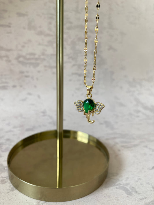 18K Gold Plated Elephant Pendant Necklace