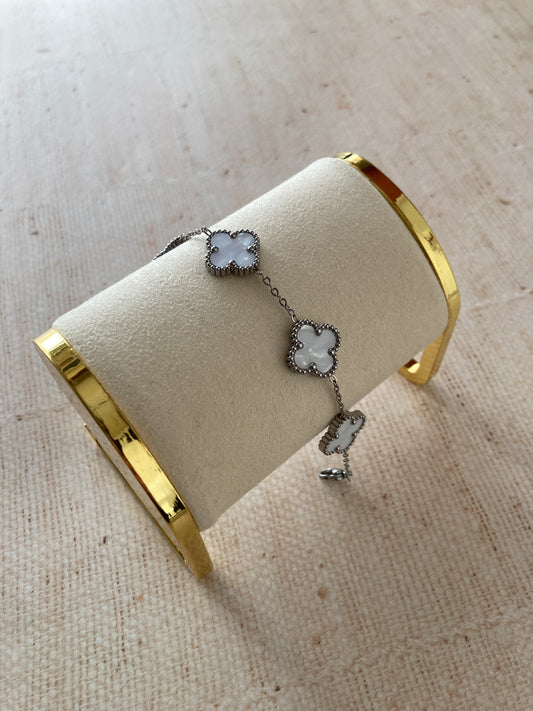 Adina Clover Bracelet (ST878) (Silver)