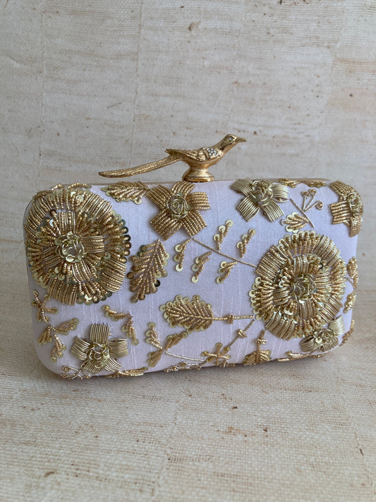 Thea Rectangular Clutch (ST1075) (Pink Bird Clasp)