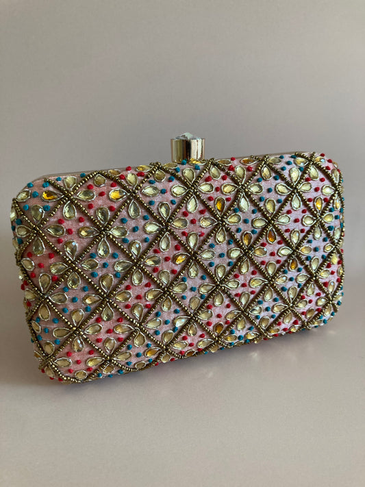 Ranaya Pink Handcrafted Sequin Clutch (ST880)