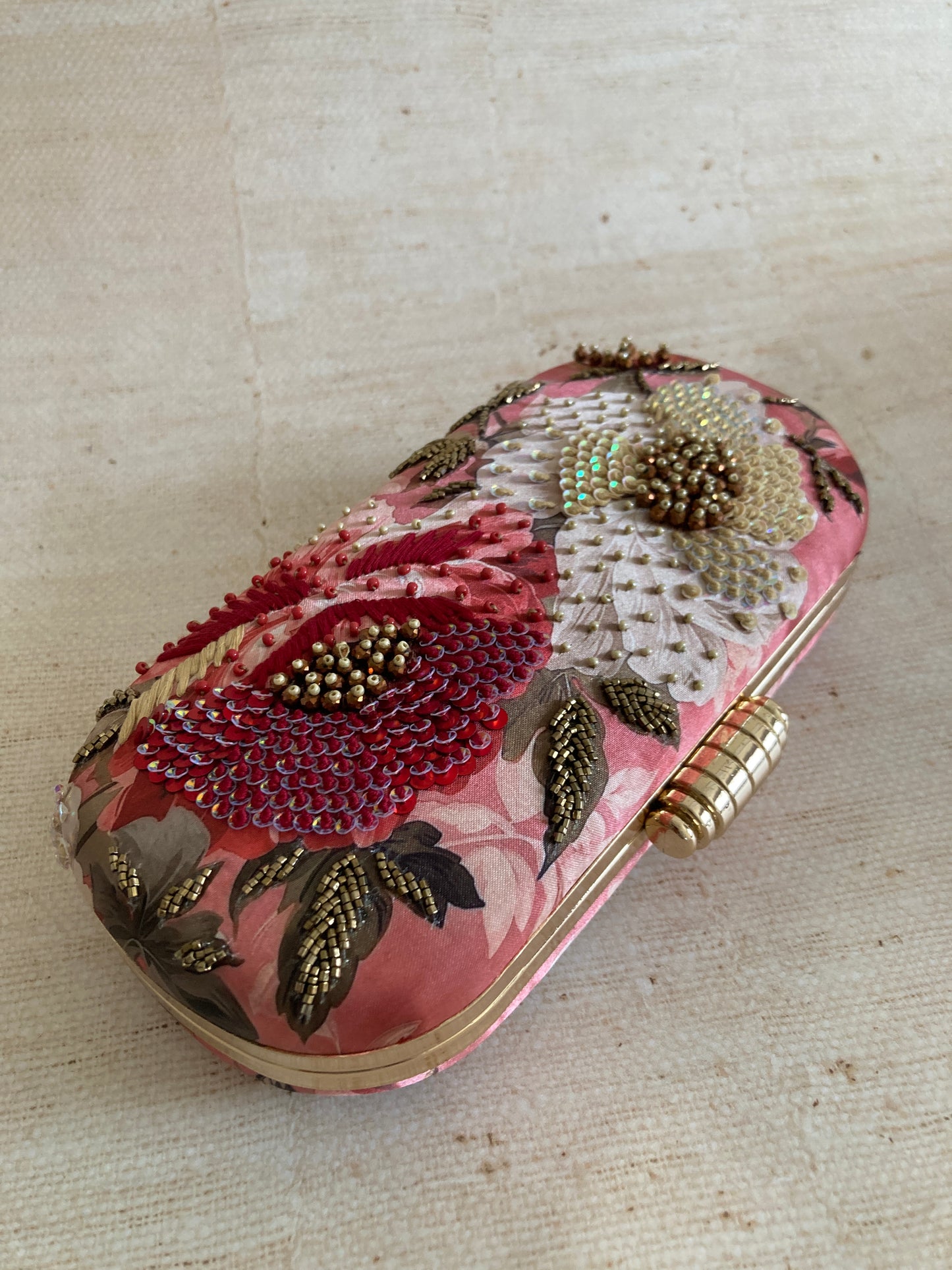 Alyssa Floral Oval Clutch (ST1073) (Pink Multicoloured)