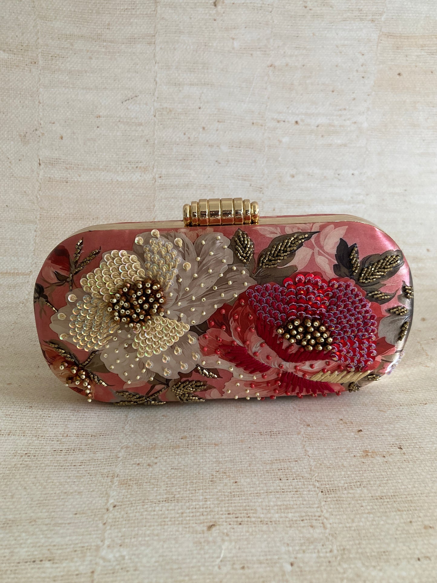 Alyssa Floral Oval Clutch (ST1073) (Pink Multicoloured)