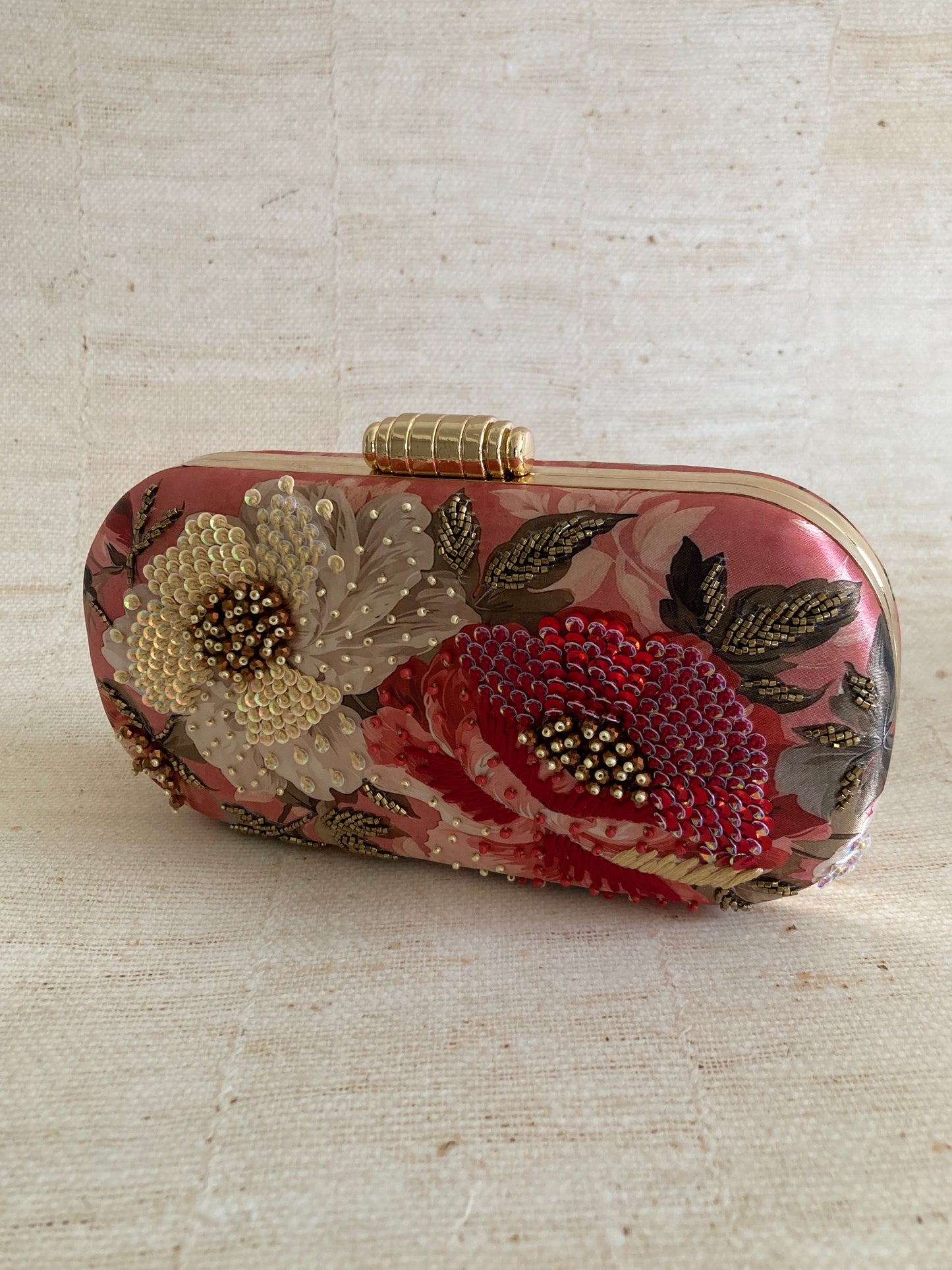 Alyssa Floral Oval Clutch (ST1073) (Pink Multicoloured)