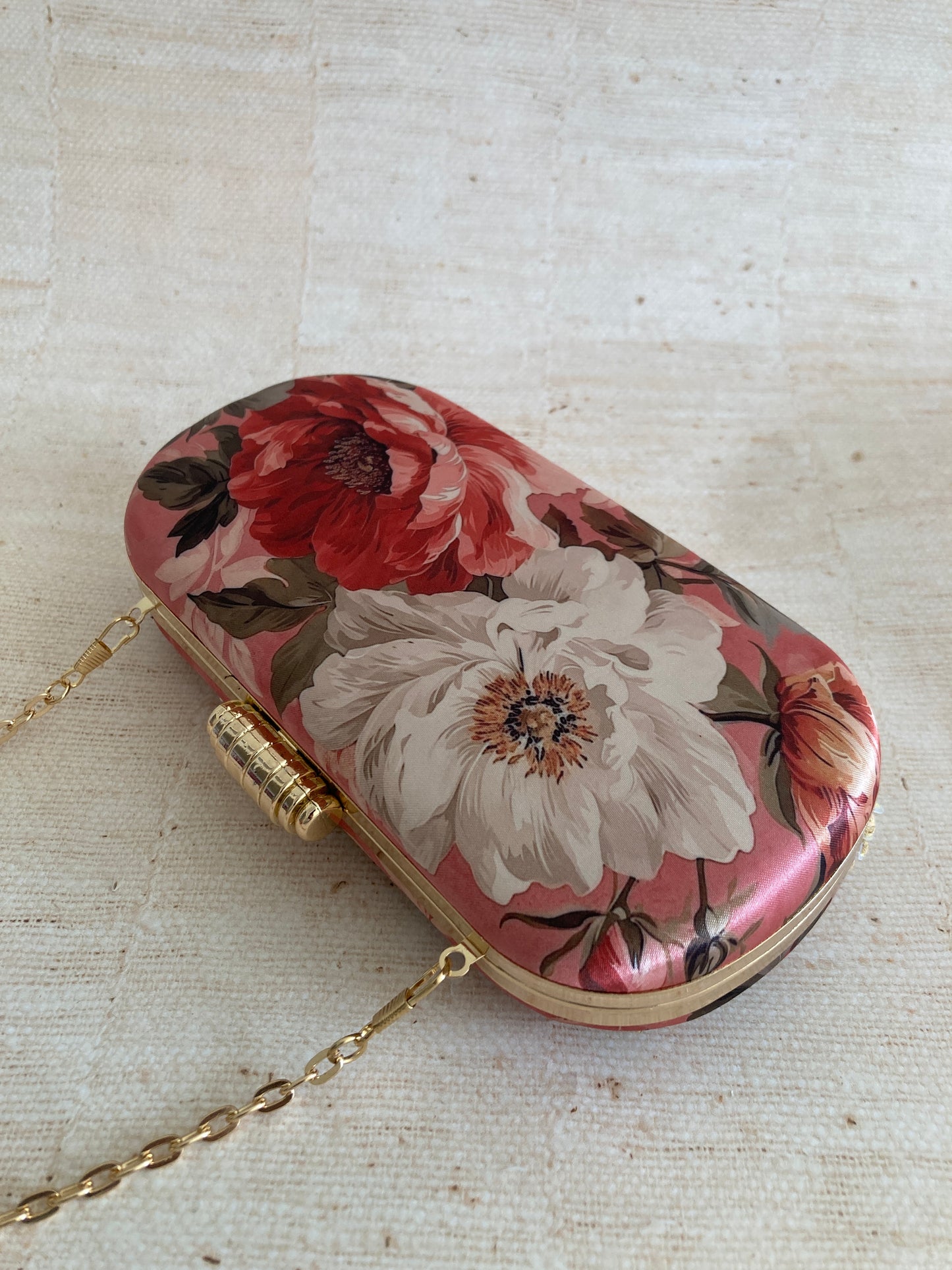 Alyssa Floral Oval Clutch (ST1073) (Pink Multicoloured)