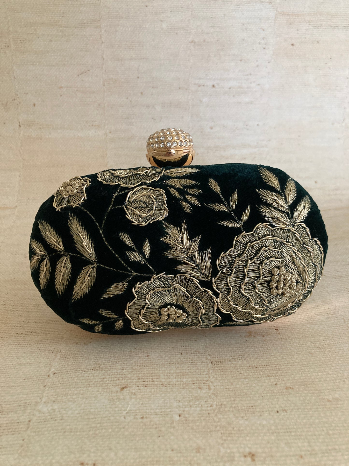 Mehar Oval Clutch (ST1077) (Emerald Green)