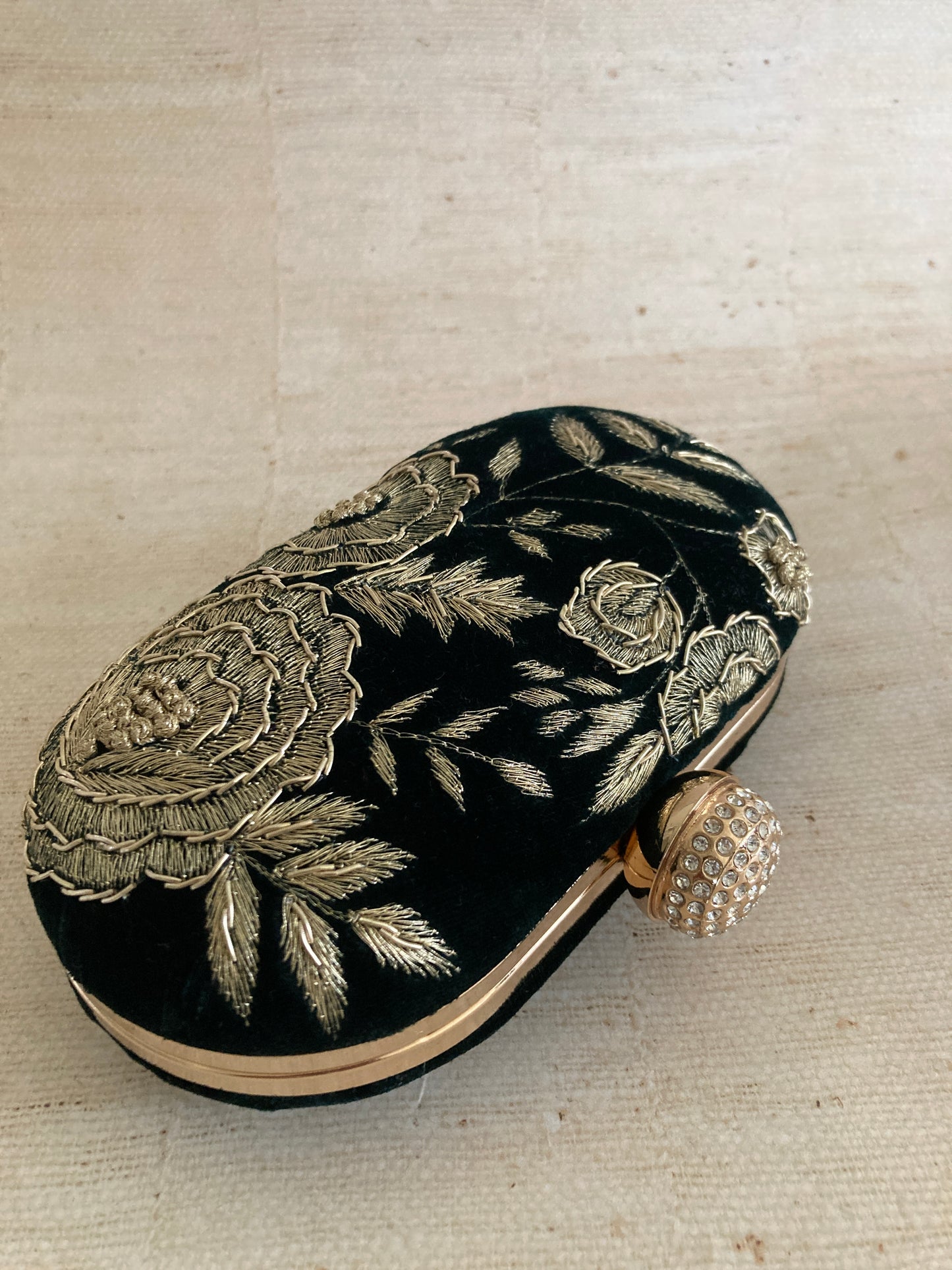 Mehar Oval Clutch (ST1077) (Emerald Green)