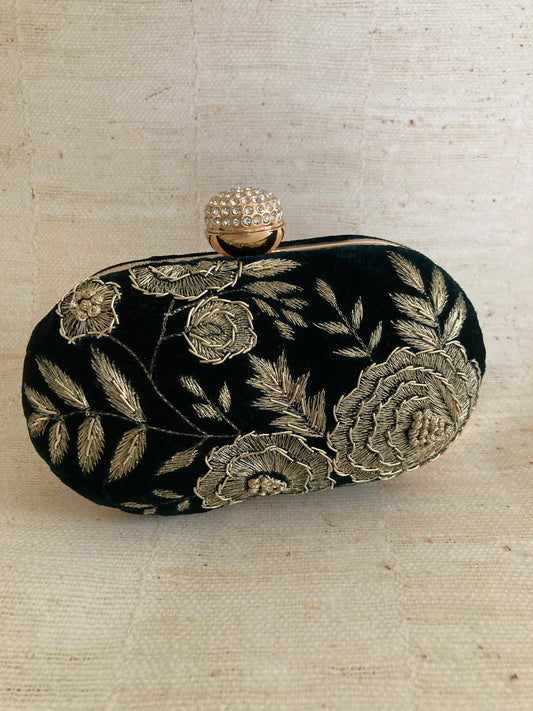 Mehar Oval Clutch (ST1077) (Emerald Green)