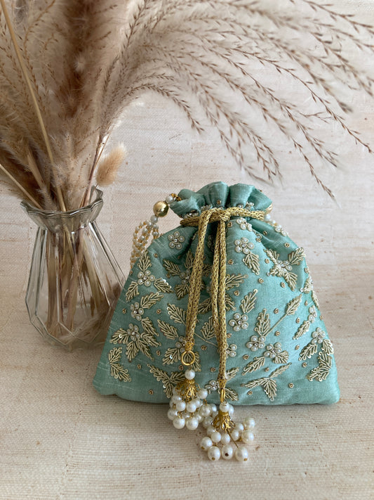 Simran (Potli Bag) (Mint Green) (ST810)
