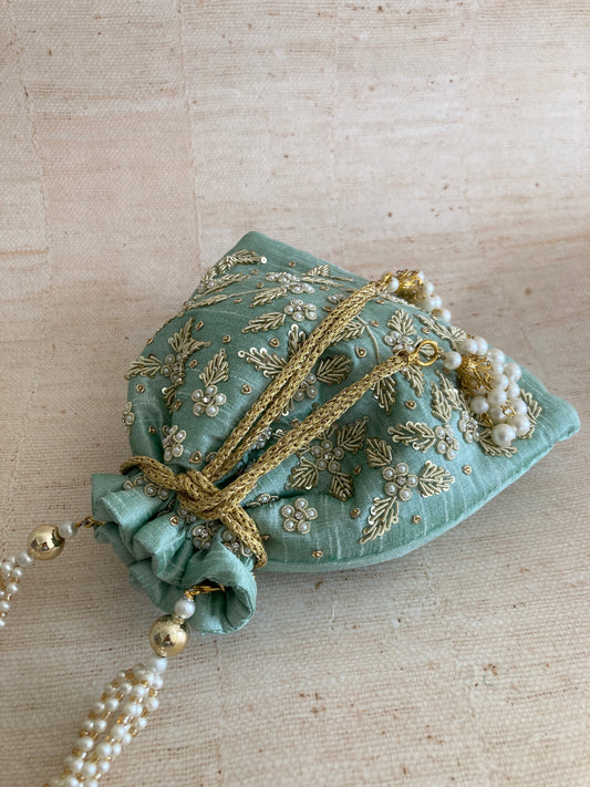 Simran (Potli Bag) (Mint Green) (ST810)