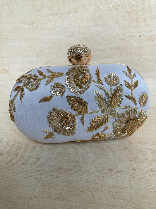 Avneet Oval Clutch (ST1076) (Off White)