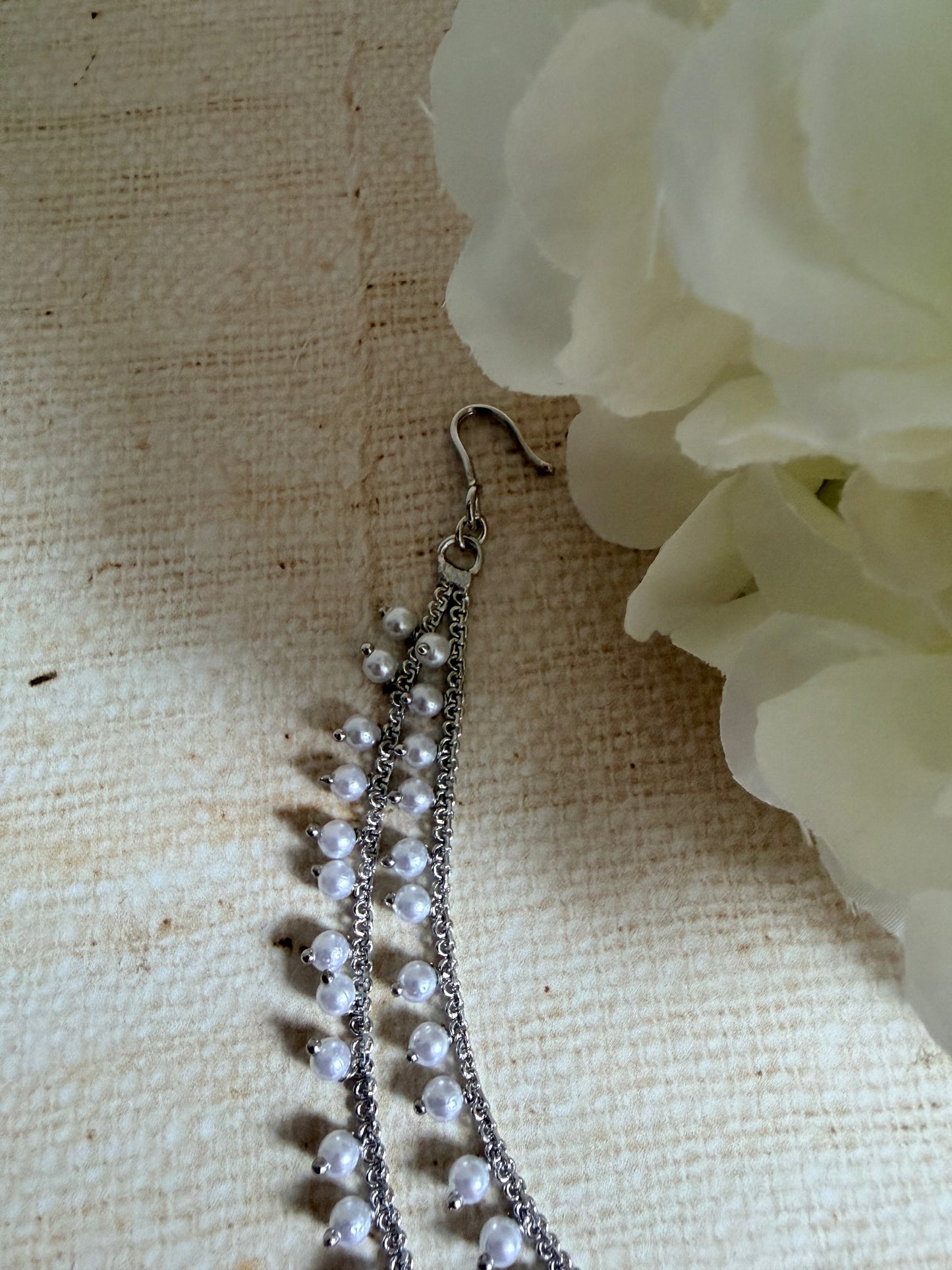 Silver Pearl Ear Chains/Kaan Chain (ST1057)