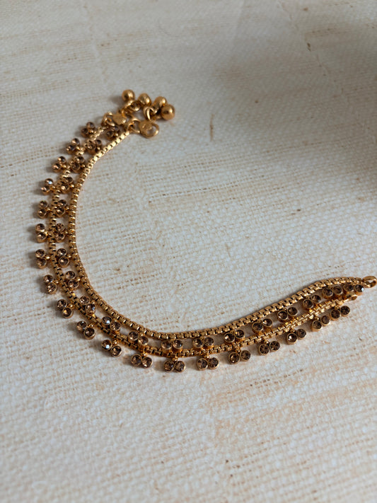Girls Gold Plated Adjustable Anklets/Payal (ST1060)