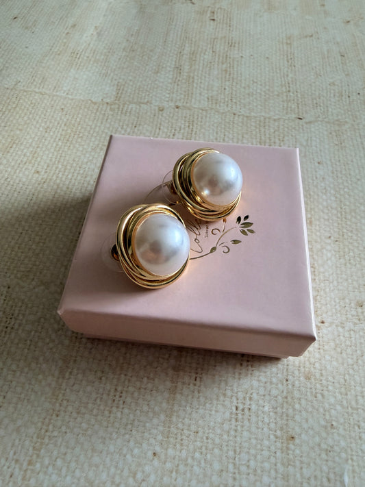 Pearl Statement Stud Earrings (ST1096)