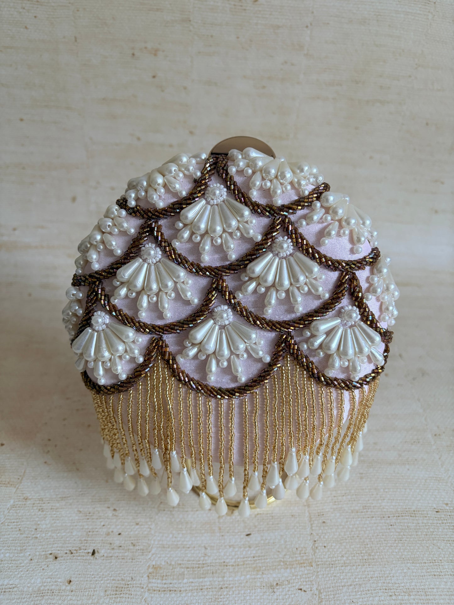 Sophia Pearl Clutch (Pink)(ST141)