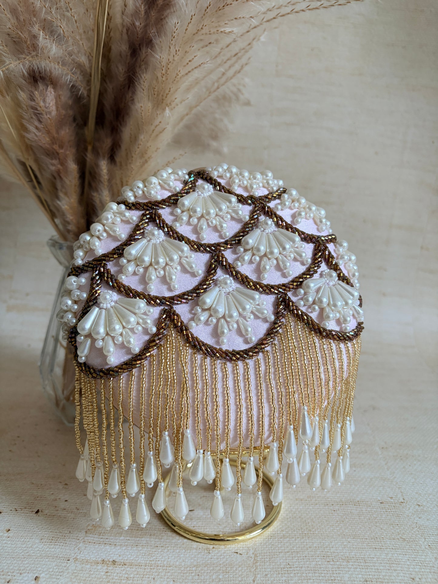 Sophia Pearl Clutch (Pink)(ST141)