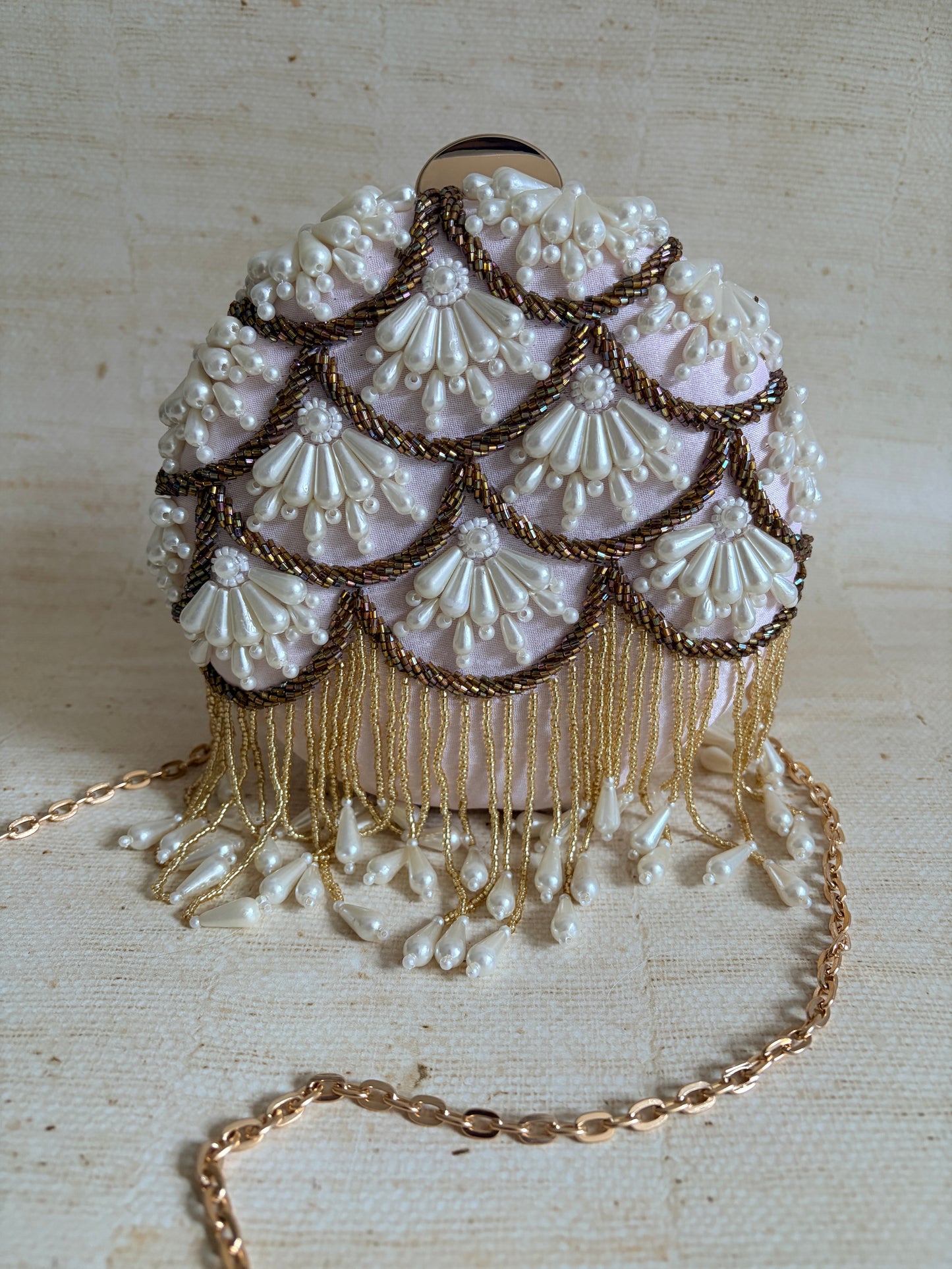 Sophia Pearl Clutch (Pink)(ST141)