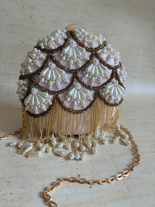 Sophia Pearl Clutch (Pink)(ST141)