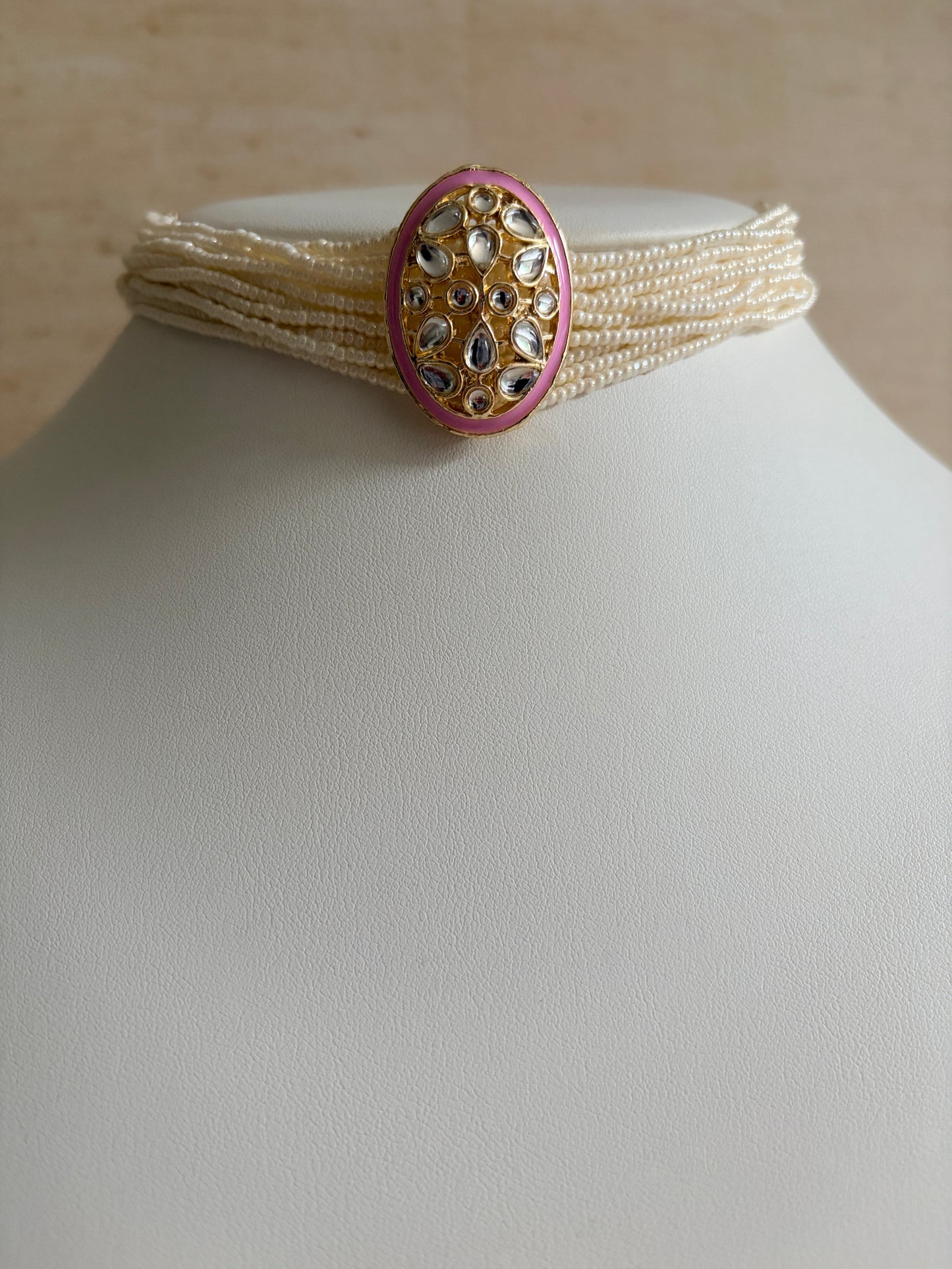 Pink Choker Gold Plated Meenakari Set (ST1107)