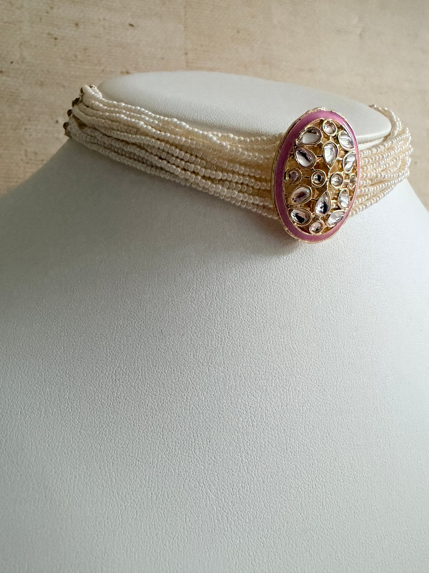 Pink Choker Gold Plated Meenakari Set (ST1107)
