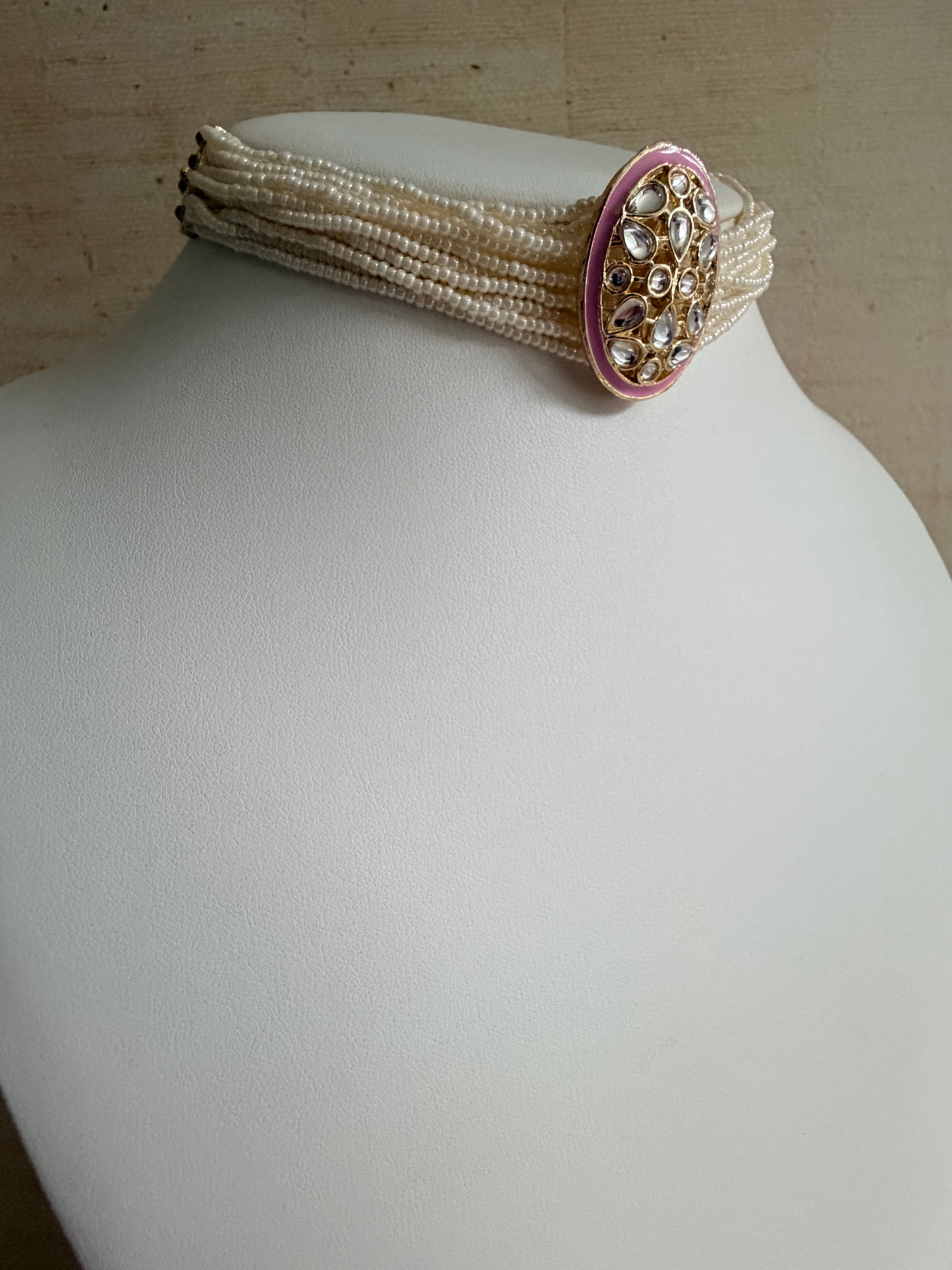 Pink Choker Gold Plated Meenakari Set (ST1107)