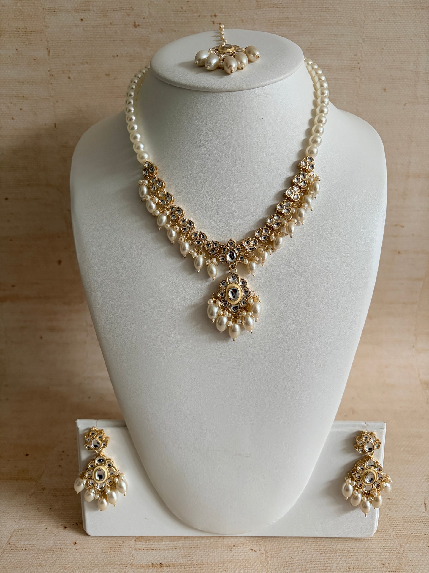Heer White Kundan Meenakari Pearl Set (ST1105)