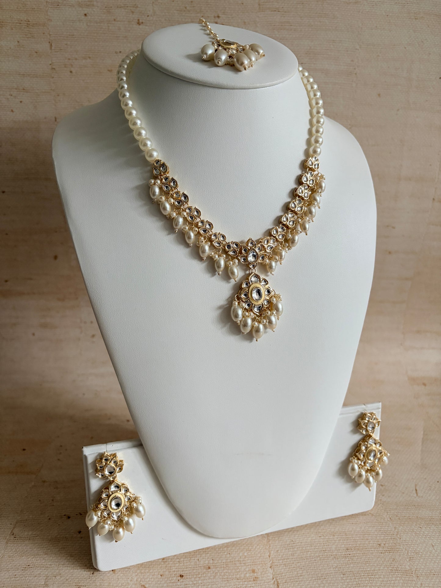 Heer White Kundan Meenakari Pearl Set (ST1105)