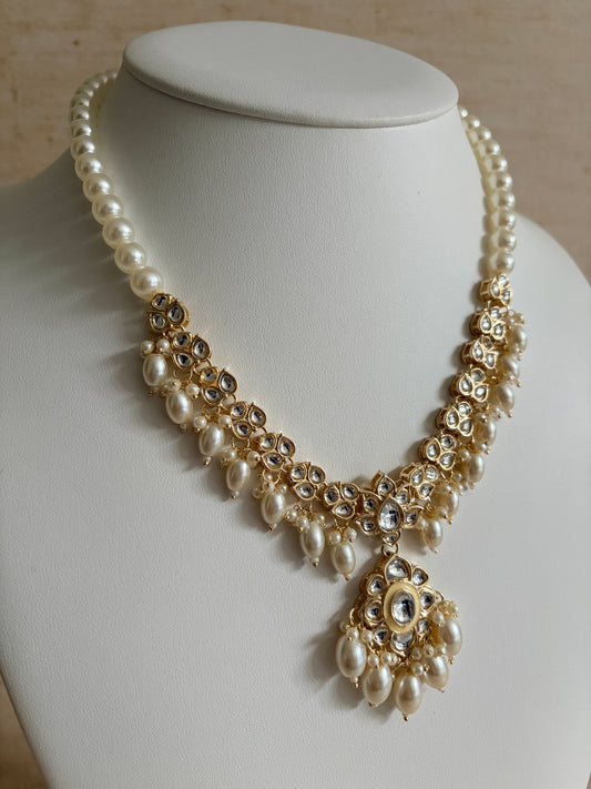 Heer White Kundan Meenakari Pearl Set (ST1105)