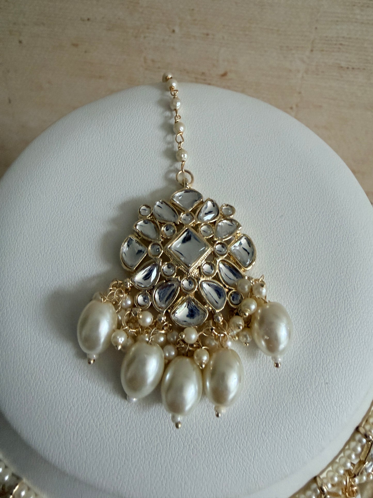 Ruhani White Kundan Gold Plated Pearl Set (ST1106)