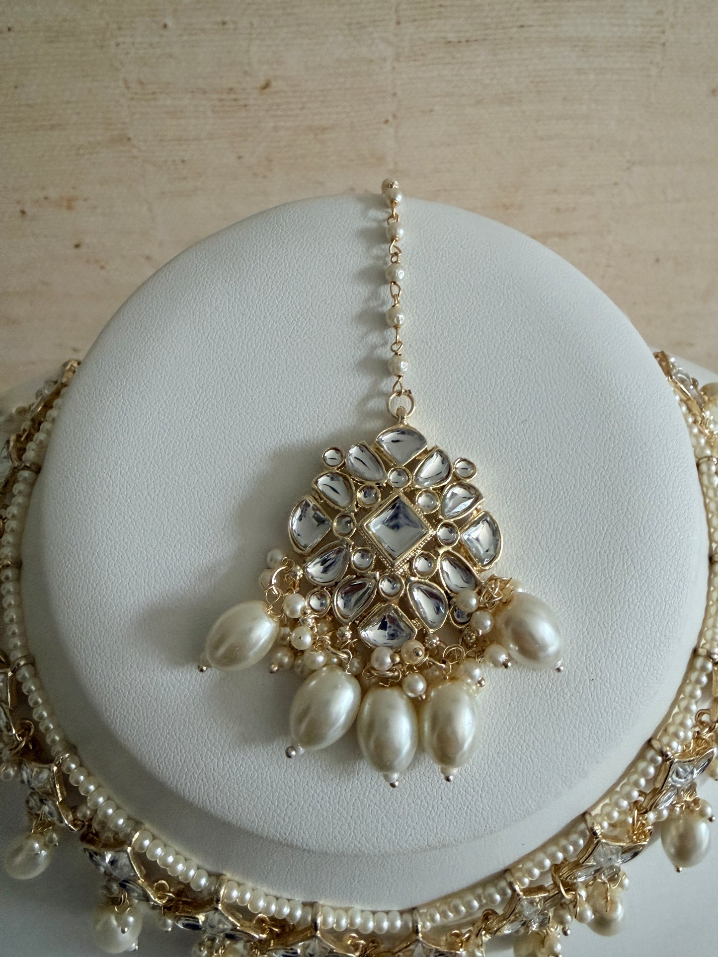Ruhani White Kundan Gold Plated Pearl Set (ST1106)