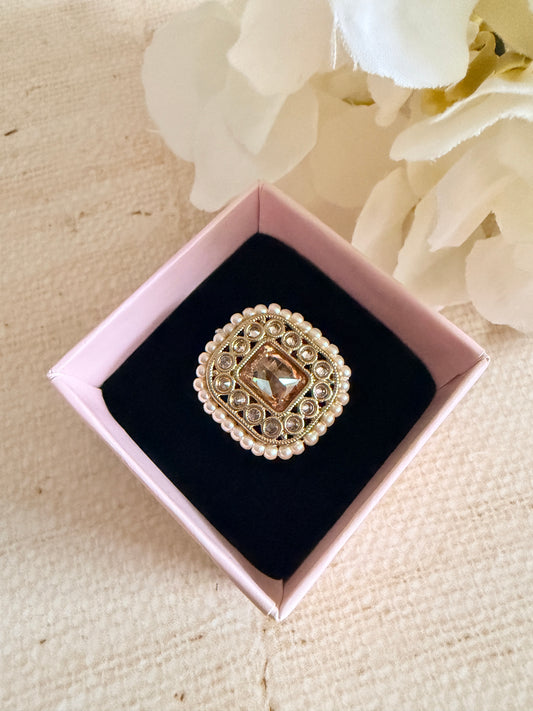 Gold Antique Adjustable Ring (ST1036)