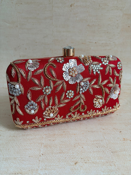 Avni Rectangular Clutch (Red) (ST1116)