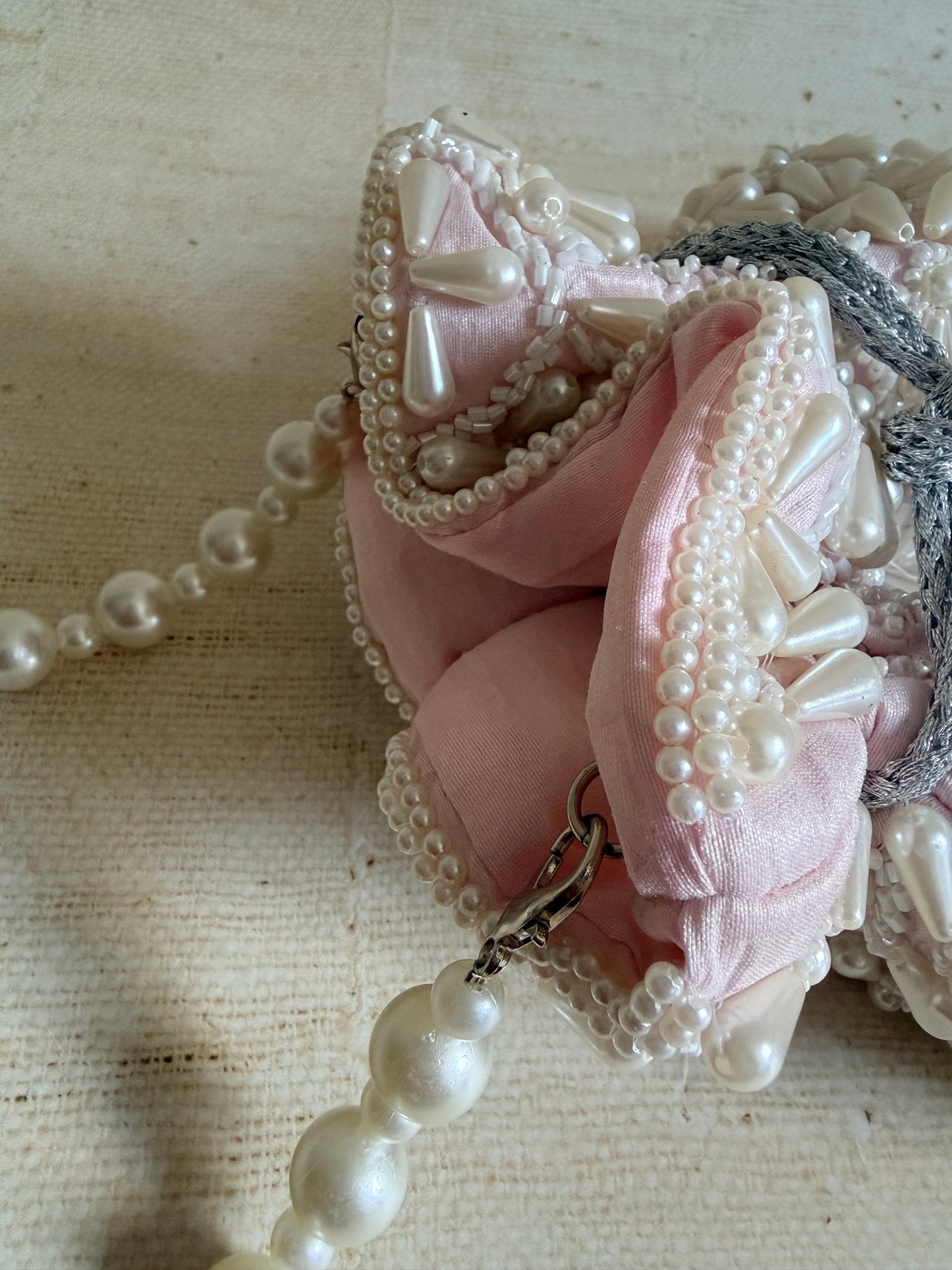 Milly Embellished Pearl Potli (Pink) (ST860)