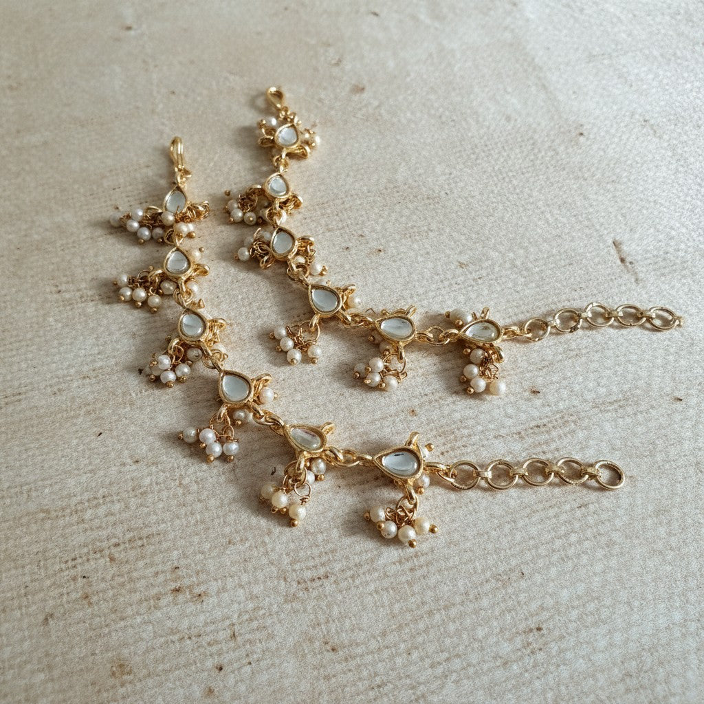 Gold Plated Pearl Ear Chains/Kaan Chain (ST1134)