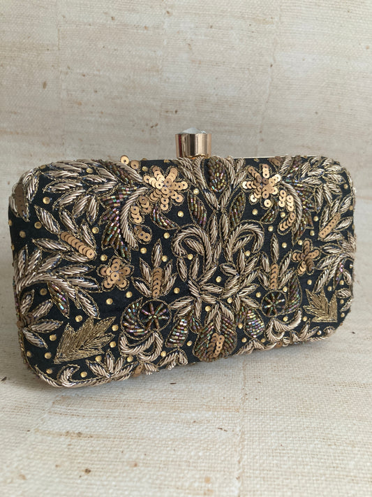 Faiza (Rectangular Clutch) (Black) (ST924)