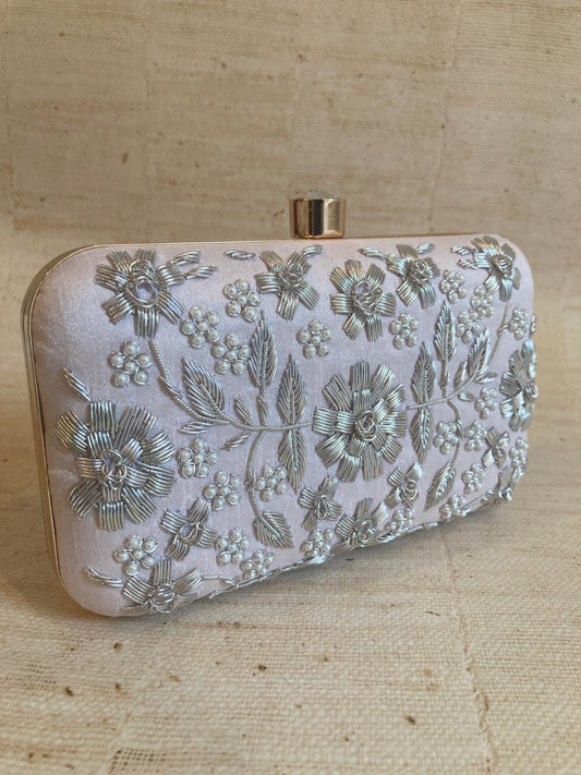 Alina (Rectangular Clutch) (Pale Pink) (ST859)