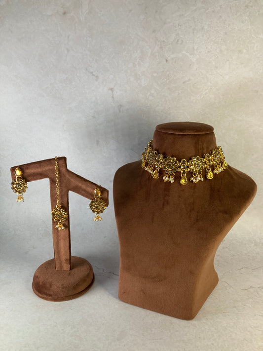 Nargis Gold Plated Choker Set (ST171)(Antique)